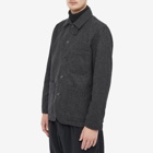 Universal Works Men's Melton Wool Bakers Chore Jacket in Charcoal