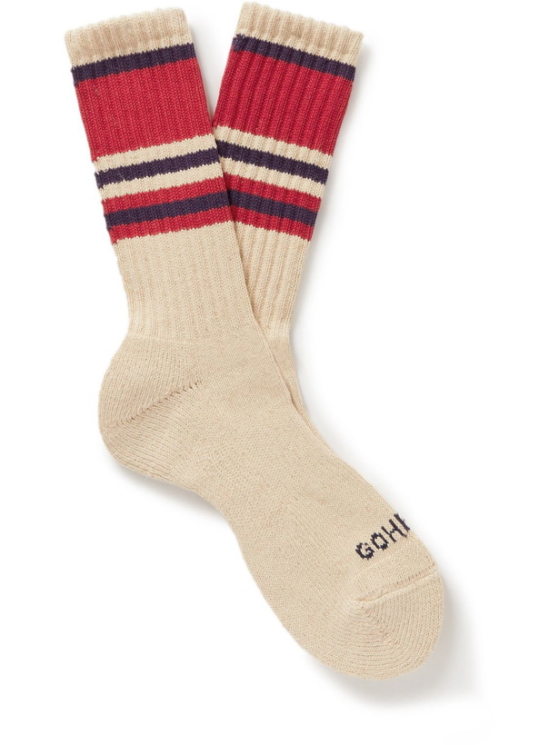 Photo: Anonymous ism - GOHEMP Striped Ribbed-Knit Socks