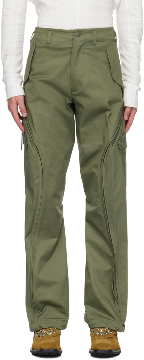 NVRFRGT Green Twisted Cargo Pants