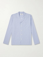 TEKLA - Camp-Collar Striped Organic Cotton Pyjama Shirt - Blue