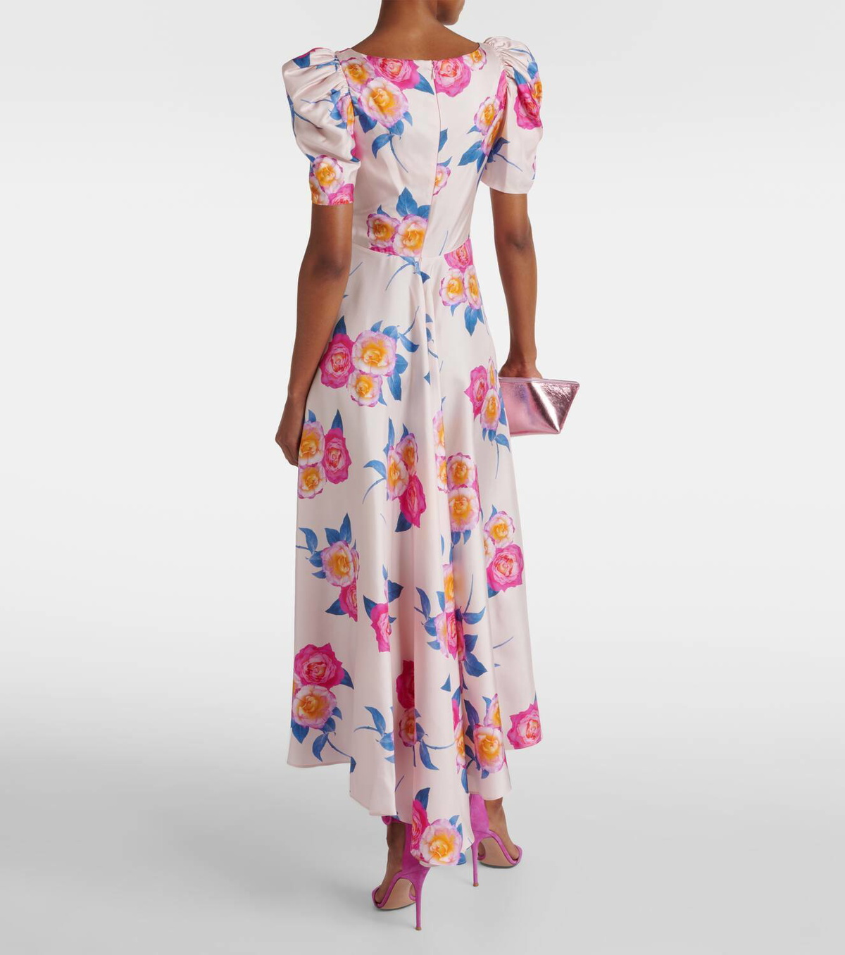 Rodarte Floral silk twill midi dress
