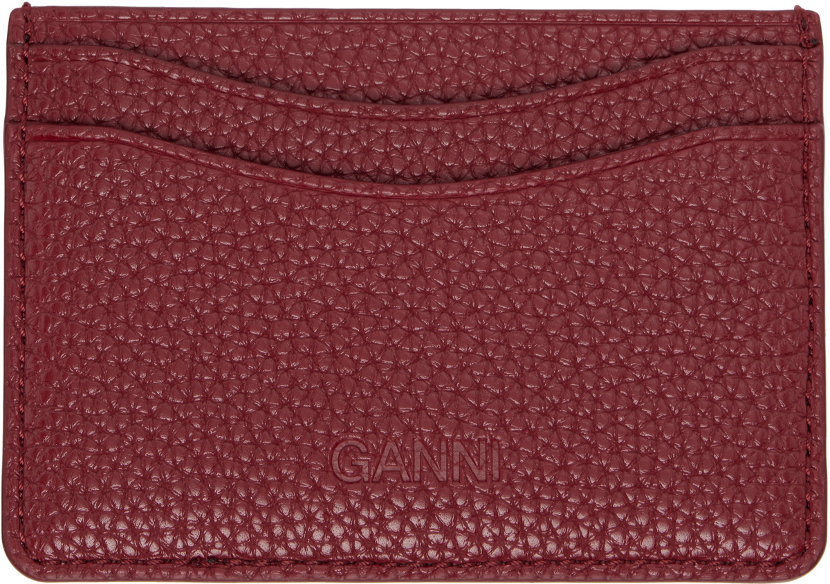 GANNI Red Bou Card Holder