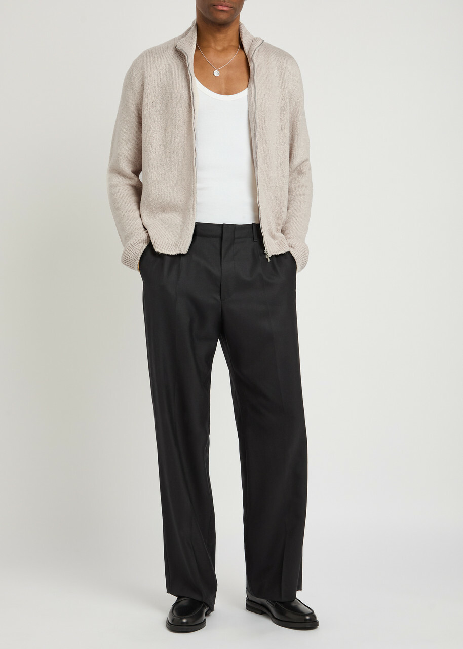 Our Legacy Float Funnel Ribbed Silk-knit Jumper Off White Our Legacy