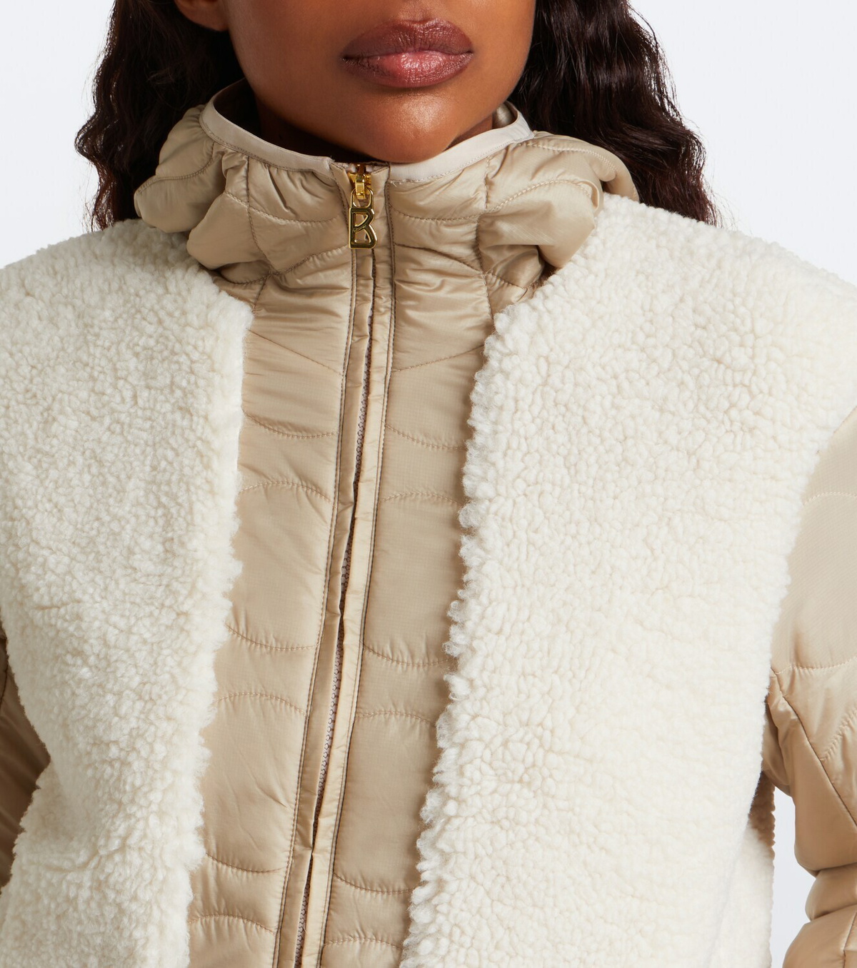 Bogner Bibi quilted teddy-trimmed jacket