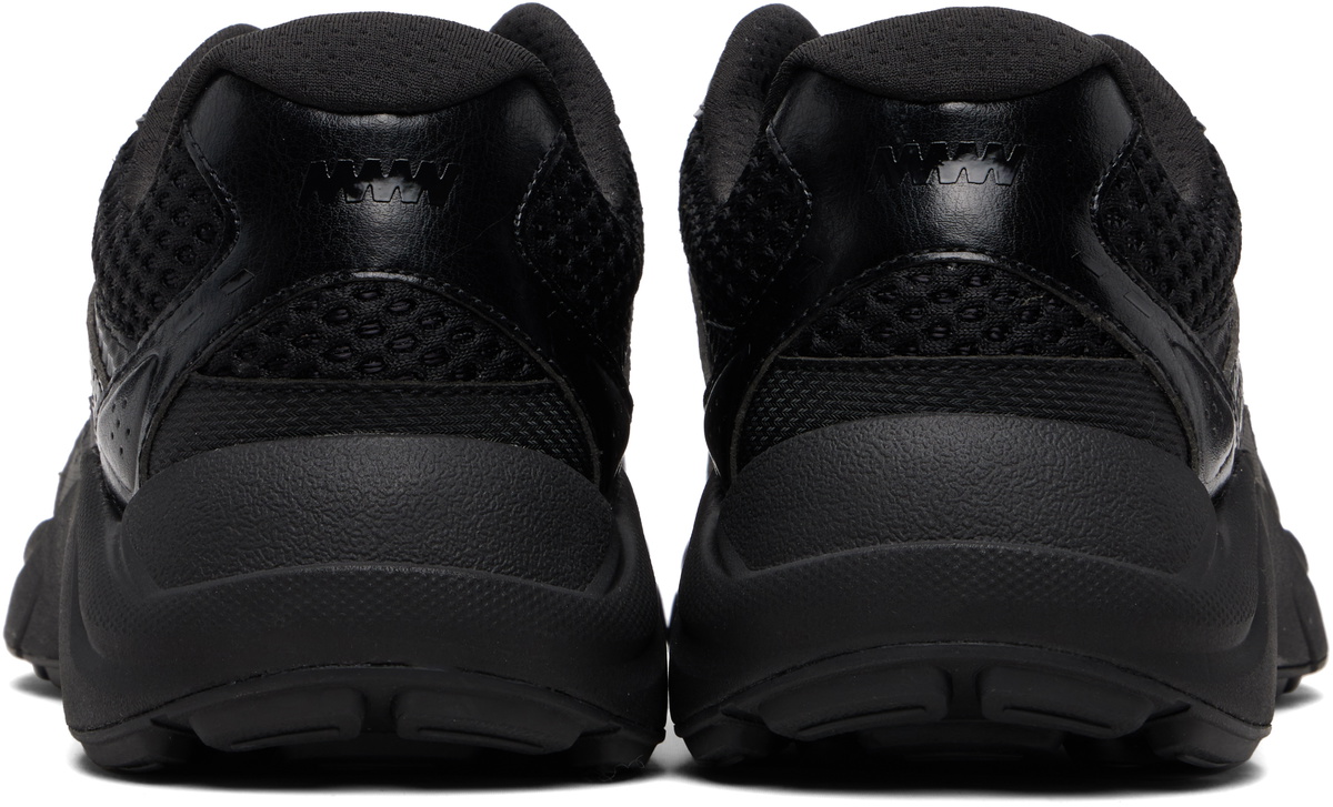 Hugo Black Mesh Faux-Leather Sneakers
