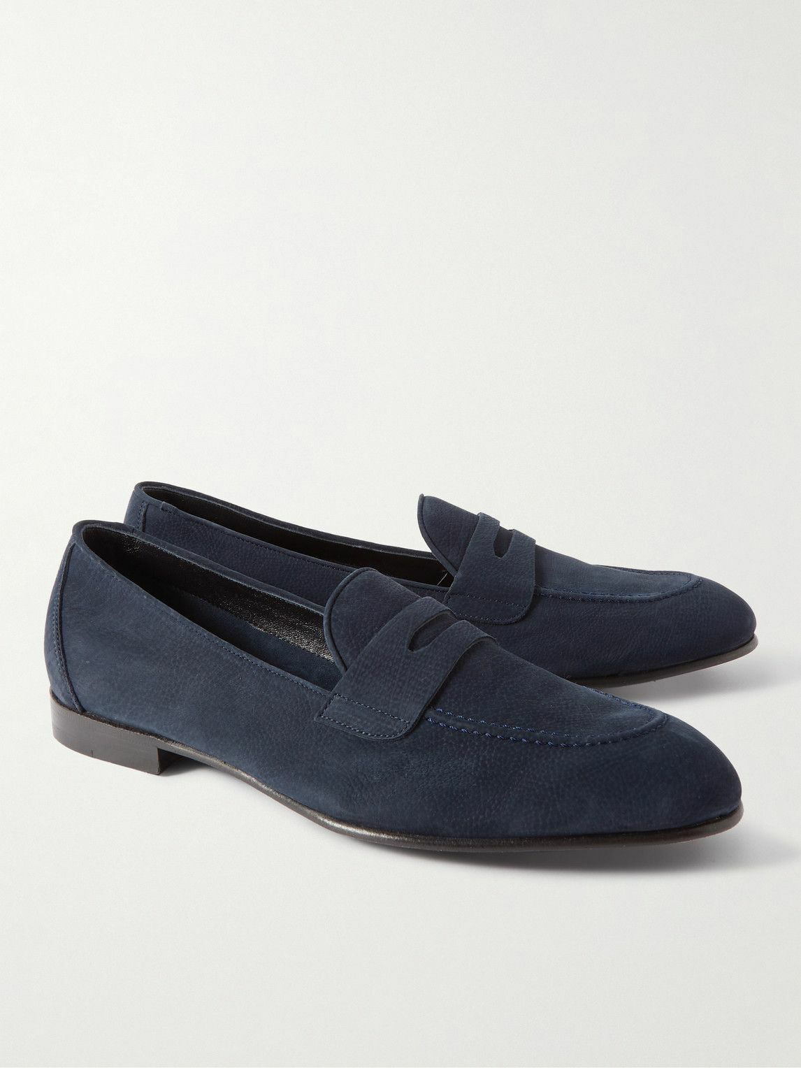 Brioni - Nubuck Penny Loafers - Blue Brioni