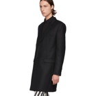 Saint Laurent Black Wool Straight Coat