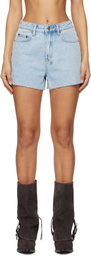 Ksubi Blue Rise N Hi Rollin Denim Shorts