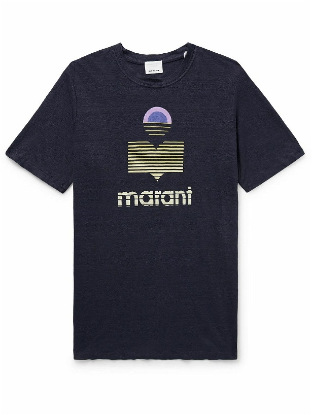 Photo: Marant - Karman Logo-Print Linen-Jersey T-Shirt - Black