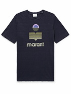 Marant - Karman Logo-Print Linen-Jersey T-Shirt - Black