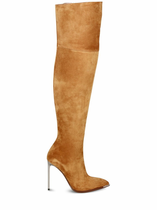 Photo: BALLY - 105mm Hedi Leather Over-the-knee Boots