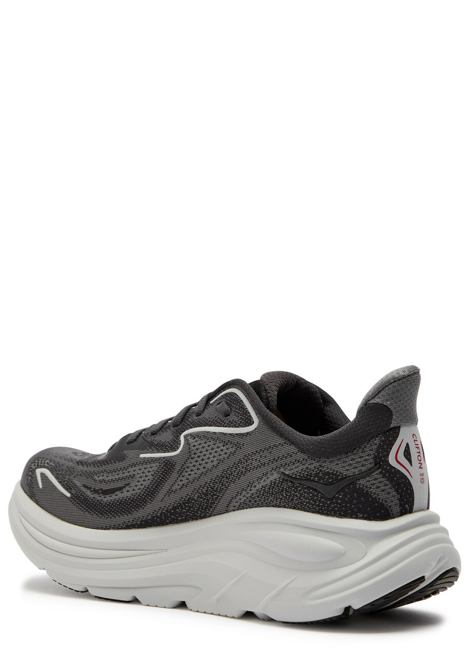 Hoka Clifton 10 Jacquard Mesh-knit Sneakers Grey