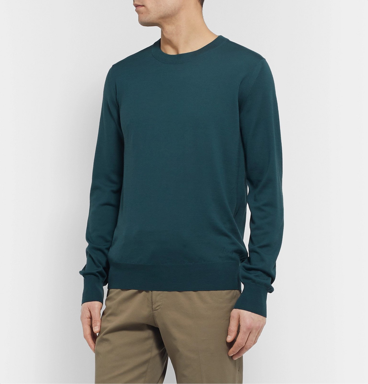 Brioni - Slim-Fit Wool Sweater - Green Brioni