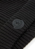 Moncler Logo-appliquéd Ribbed Cotton-knit Beanie - Black - One Size