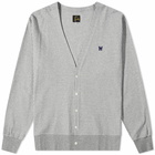 Needles Men's Seersucker Jersey Cardigan in Grey