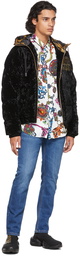 Versace Jeans Couture Black Down Velvet Jacket