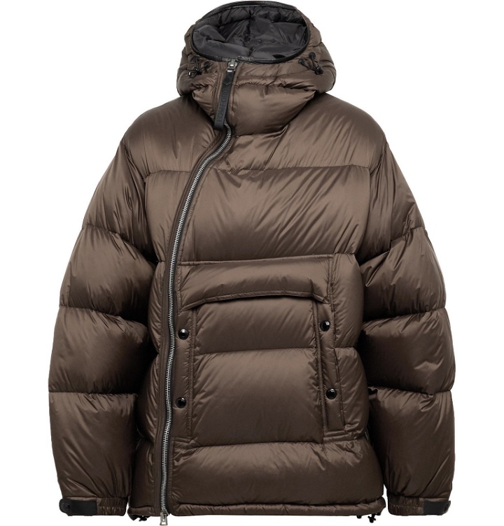 Photo: TOM FORD - Leather-Trimmed Quilted Shell Hooded Down Jacket - Brown