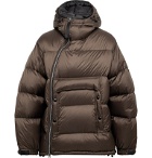 TOM FORD - Leather-Trimmed Quilted Shell Hooded Down Jacket - Brown
