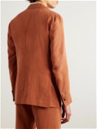 De Petrillo - Lyocell, Linen and Cotton-Blend Suit Jacket - Red