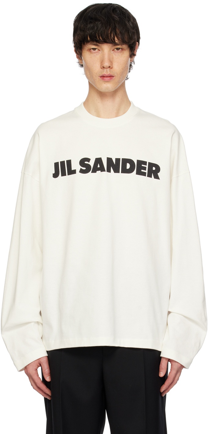 Photo: Jil Sander Off-White Printed Long Sleeve T-Shirt