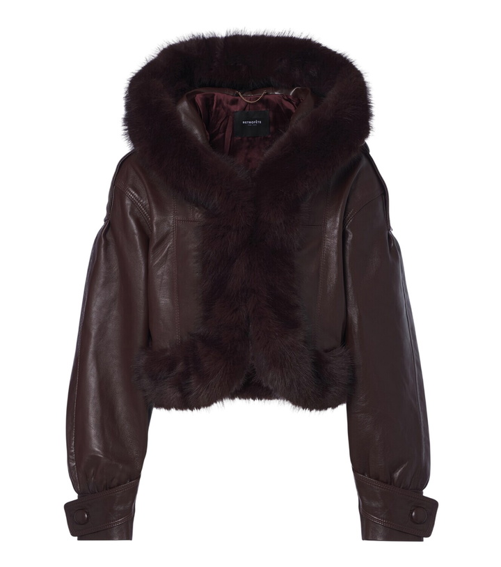 Photo: Retrofête Jia cropped leather jacket