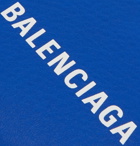 Balenciaga - Logo-Print Textured-Leather Zip-Around Wallet - Men - Blue