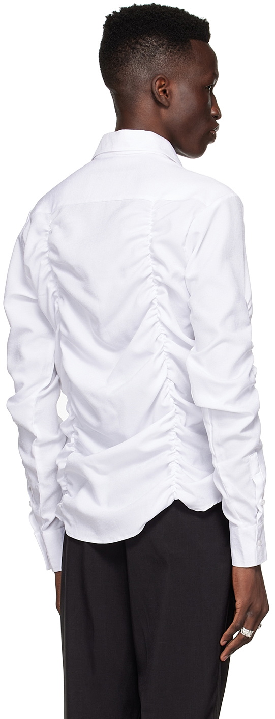 Tokyo James White Cotton Ruched Shirt