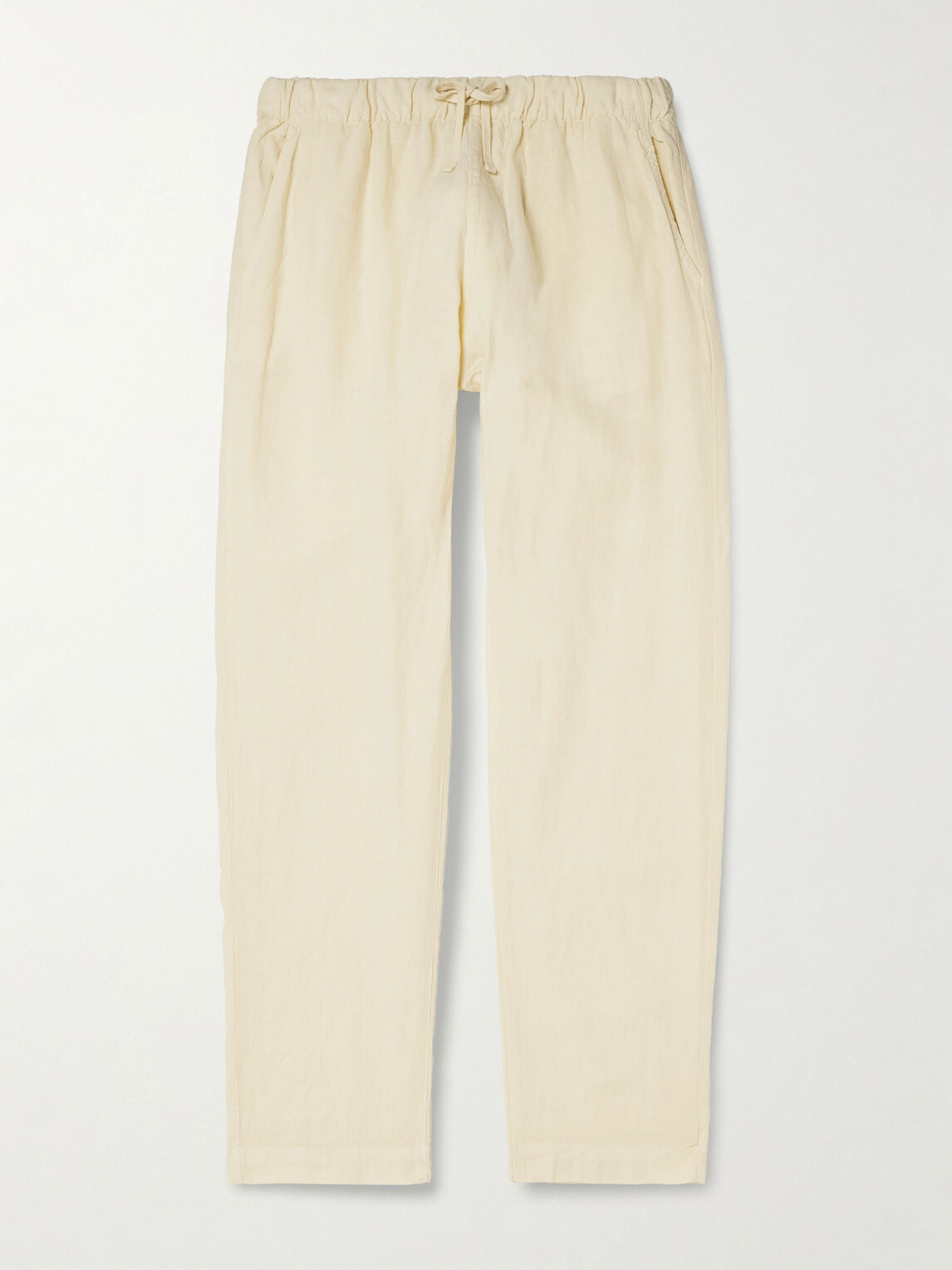 Hartford - Joggy Straight-Leg Linen Drawstring Trousers - Yellow