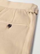 Dunhill - Straight-Leg Pleated Cotton and Cashmere-Blend Twill Suit Trousers - Neutrals