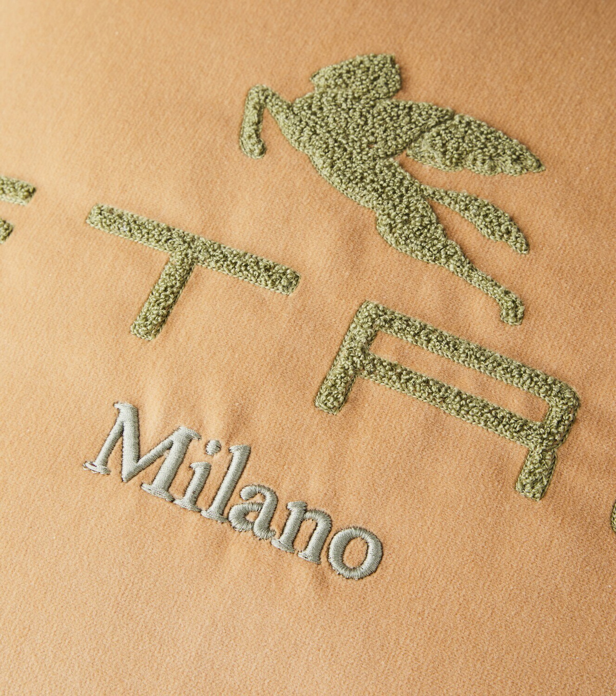 Etro Logo cotton and wool cushion