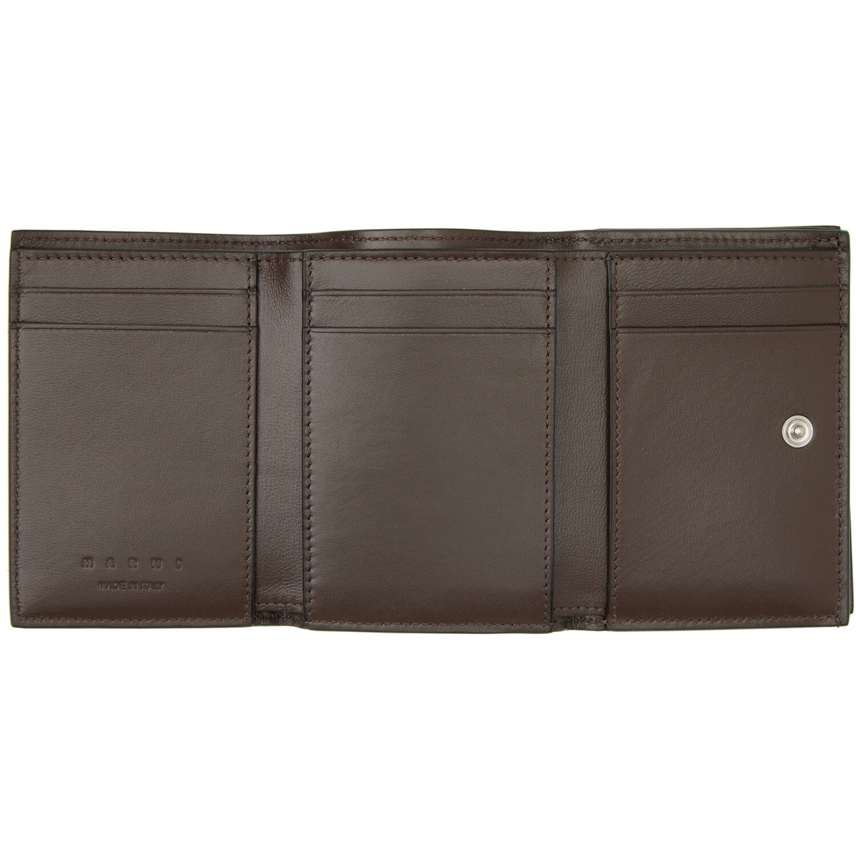 Marni Green 'Marni Mending' Leather Trifold Wallet Marni