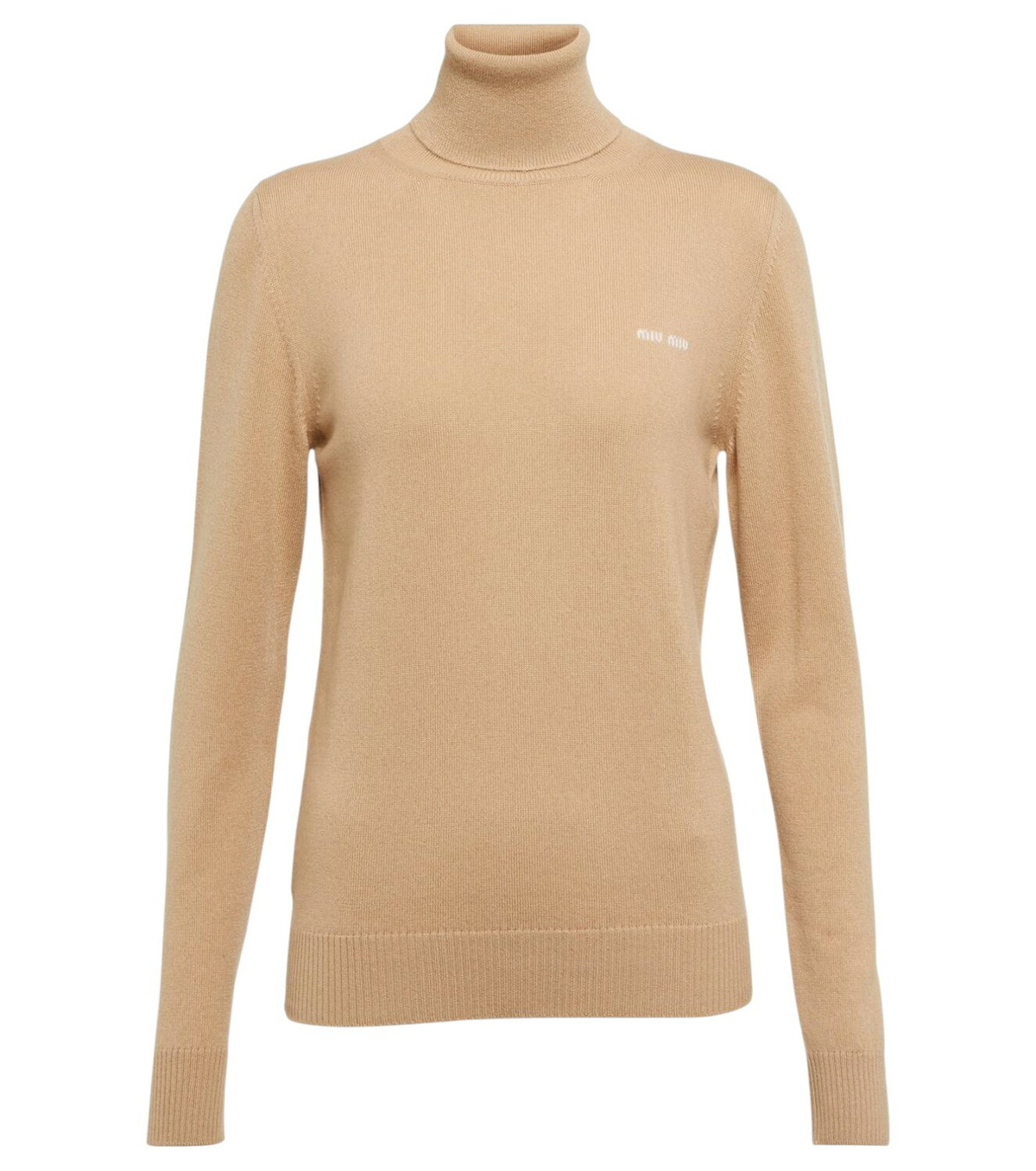MIUMIU SHORT-SLEEVE TURTLENECK SWEATER STYLE 695