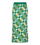 Dodo Bar Or High-rise jacquard midi skirt