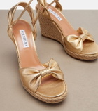 Aquazzura Carina metallic leather espadrille wedges