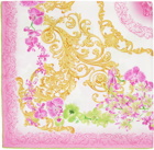 Versace White & Pink Medusa Orchid Scarf