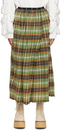 R13 Green Kilt Maxi Skirt