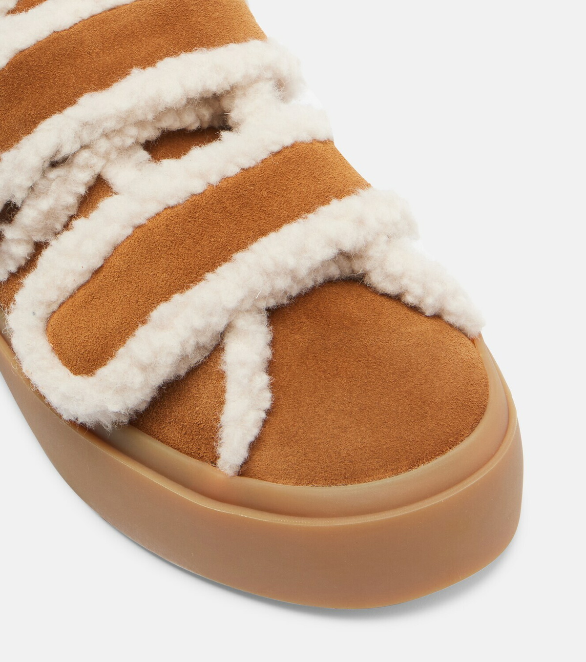 Inuikii Shearling-trimmed suede low-top sneakers