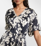 Vince V-neck floral belted minidress
