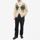 Patta Men's Argyle Knitted Cardigan in Poly Blend