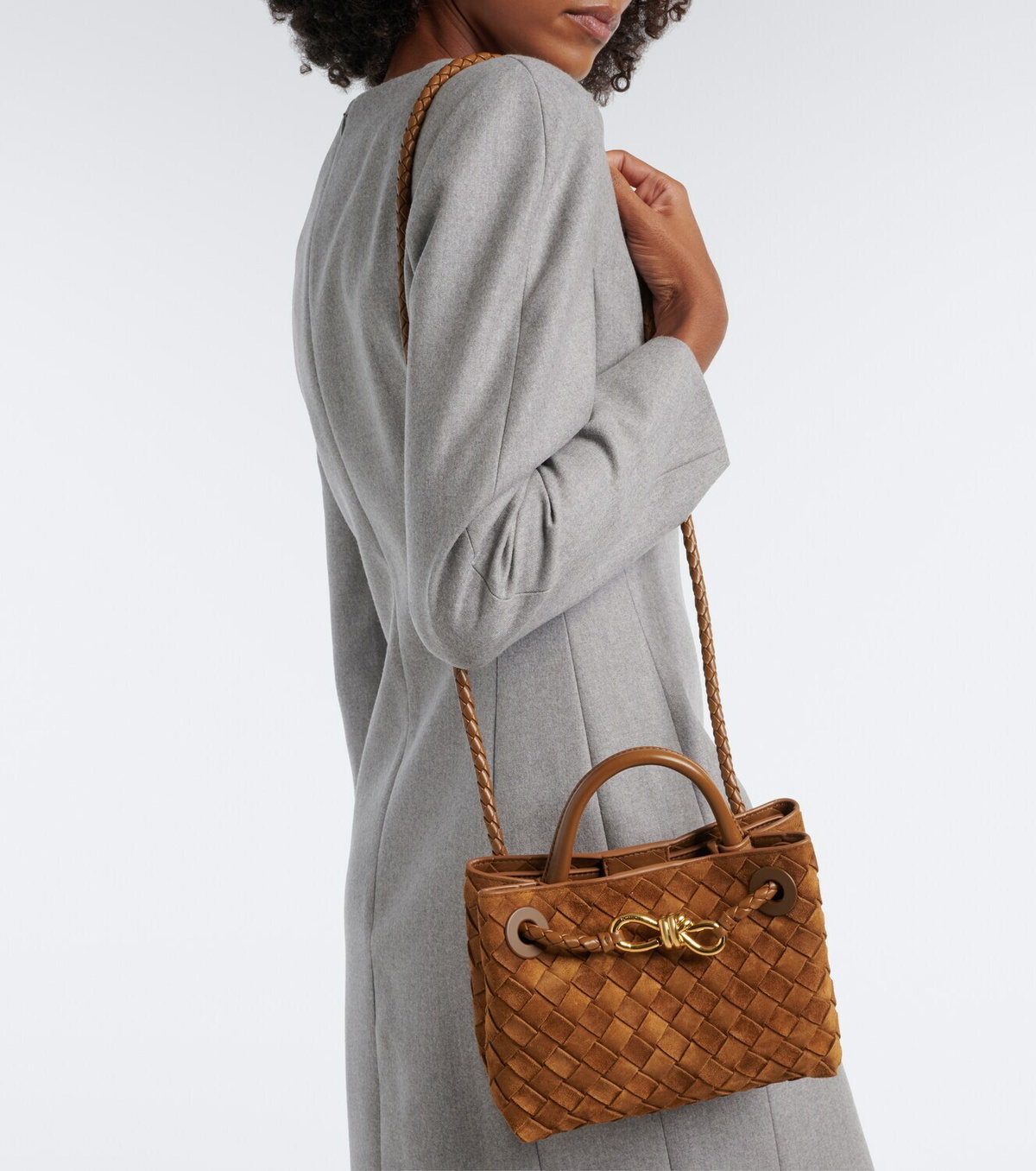 Bottega Veneta Andiamo Mini suede top-handle bag