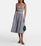 Bananhot Alba gingham cotton poplin midi skirt