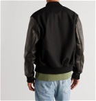 Golden Bear - The Albany Wool-Blend and Leather Bomber Jacket - Black