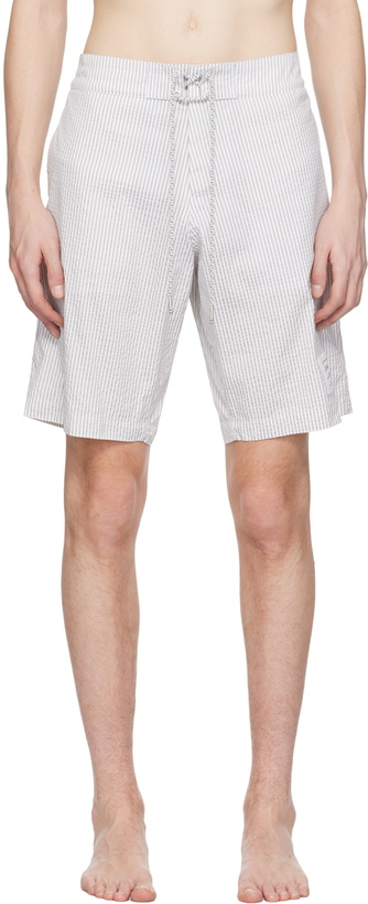 Photo: Thom Browne Gray Stripe Swim Shorts