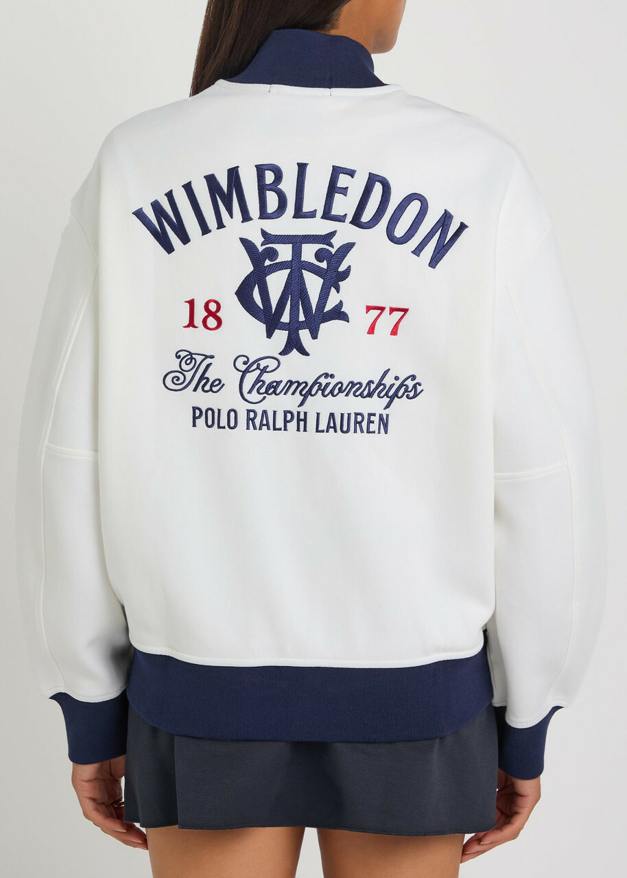 Polo Ralph Lauren Embroidered Cotton-blend Bomber Jacket White