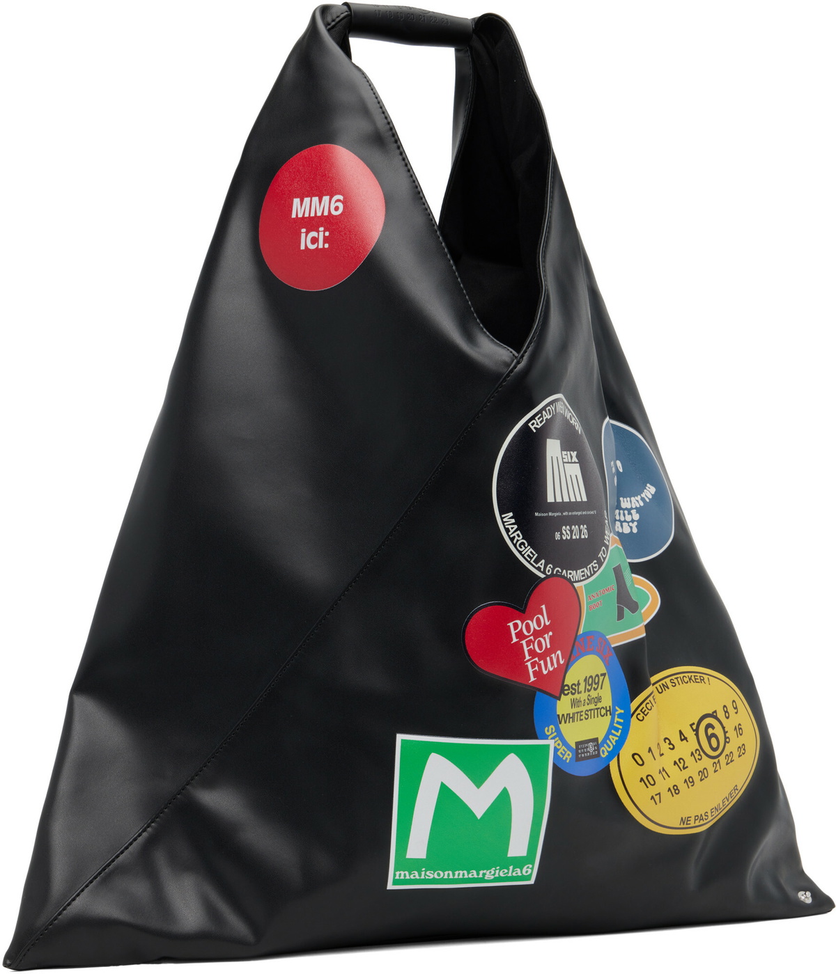 MM6 Maison Margiela Black Classic Medium Triangle Tote