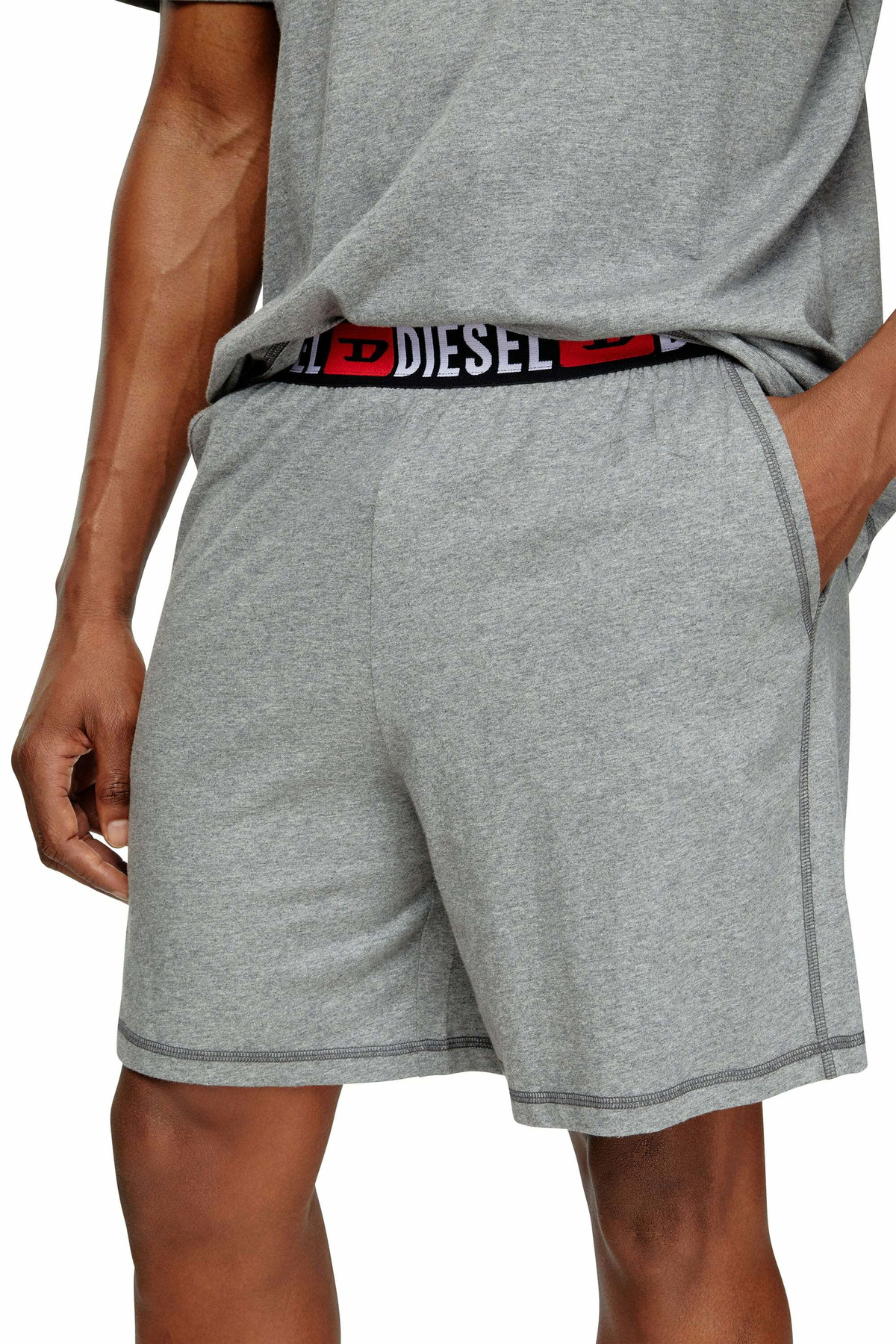 Diesel Short Pajamas set in cotton jersey - Pajamas Mens in Grey