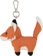 Maison Kitsuné Orange & White Medium Fox Keychain