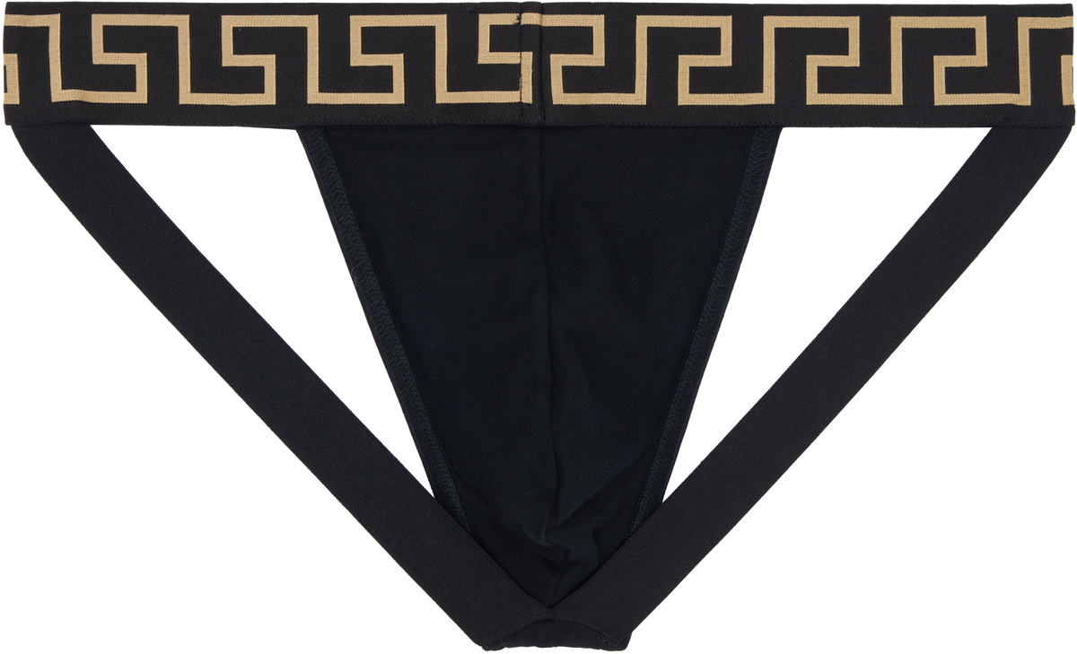Versace Black Cotton-Jersey Jockstrap