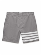 Thom Browne - Straight-Leg Long-Length Striped Swim Shorts - Gray
