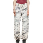 Martine Rose White & Black 5 Pocket Relaxed Fit Jeans